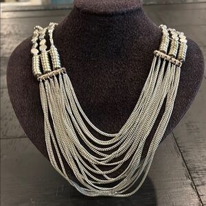 NWT Erica Lyons Elegant Silver Multi-Strand Necklace Boho Western​